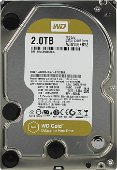 HDD 2 Tb SATA 6Gb/s Western Digital Gold (WD2005FBYZ) 3.5"  7200rpm 128Mb