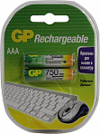 Аккумулятор GP 75AAAHC-2 (1.2V,750mAh) NiMh, Size  "AAA"  (уп. 2  шт)