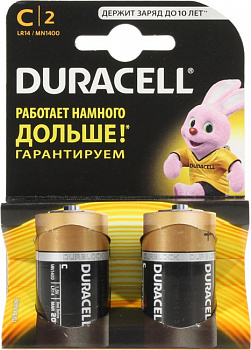 Duracell (PLUS) MN1400-2 (LR14) Size"C", 1.5V, щелочной (alkaline) (уп.  2 шт)