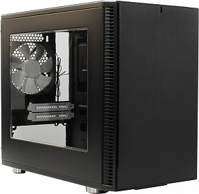 Miditower Fractal Design (FD-CA-DEF-NANO-S-BK-W) Define Nano S Black MiniITX  без  БП, с  окном