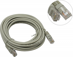 Patch Cord  UTP  кат.5e 5м,  серый