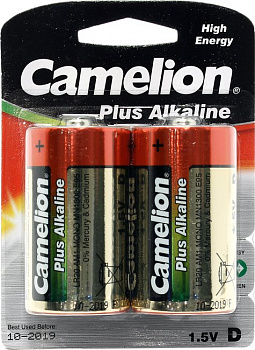 Camelion MN1300-2 (LR20) Size "D", 1.5V, щелочной  (alkaline)  (уп. 2  шт)