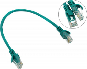 Patch Cord UTP кат.5e 0.3м, зелёный