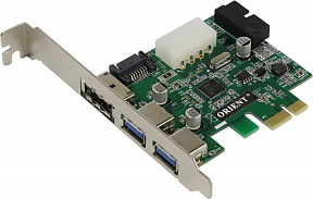 Orient NC-3U2219PE-SE (OEM) PCI-Ex1, 1 port eSATA, USB3.0, 2 port-ext, 19 pin port-int