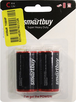 Smartbuy SBBZ-C02B, Size"C", 1.5V, солевый (уп. 2 шт)