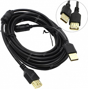 5bites (UC5011-050A) Кабель удлинительный USB 2.0  A--)A  5м 2  фильтра